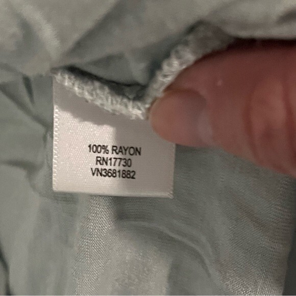 GO International Floral Print Light Blue 3/4 Sleeve Draped Top Size XS - Picture 6 of 9